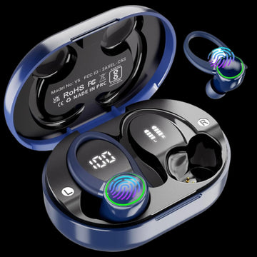 Ear Earphones with Earhooks, Wireless Earbuds with Noise Cancelling Mic, 50H Playback, BT5.3 Headphones Touch Control